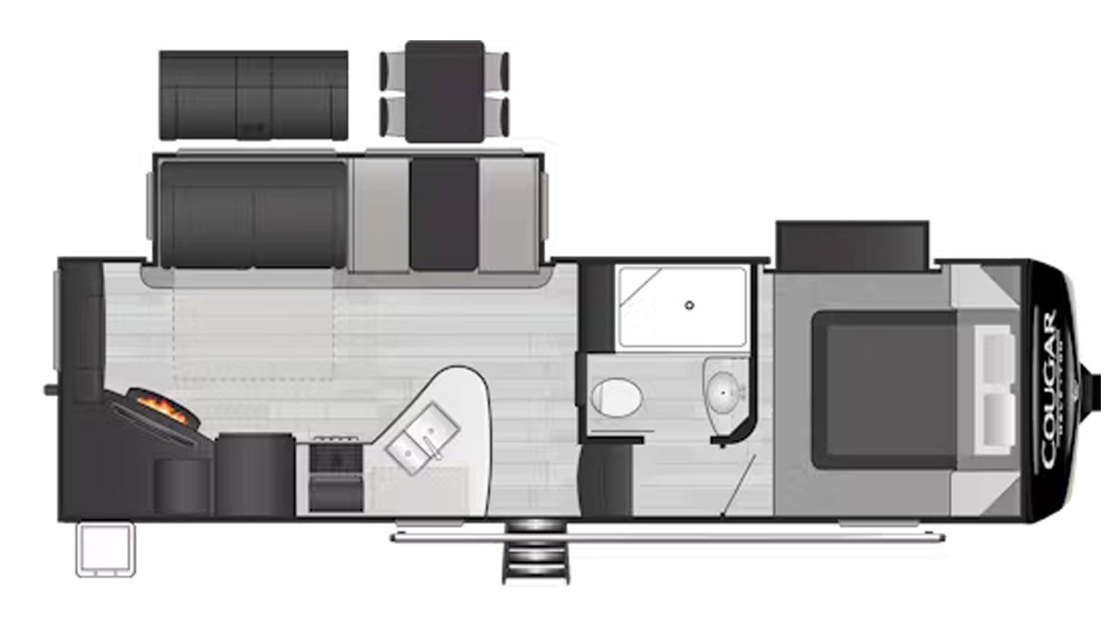 2023 Keystone Cougar Half-Ton 25RES - Floorplan 1