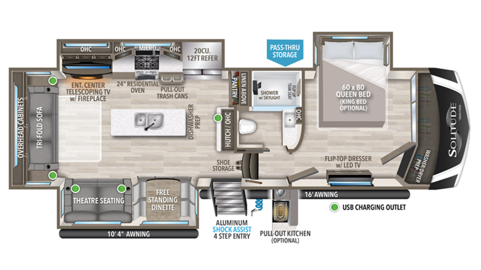 2024 Grand Design Solitude 310GK - Floorplan 1