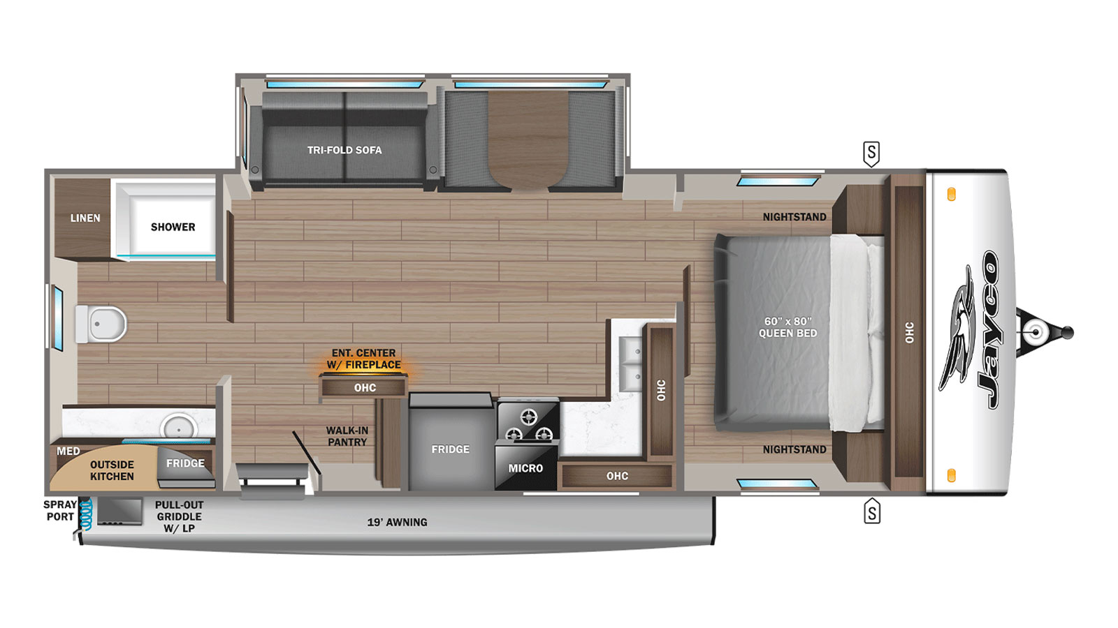 2026 Jayco Jay Feather 25RB - Floorplan 1