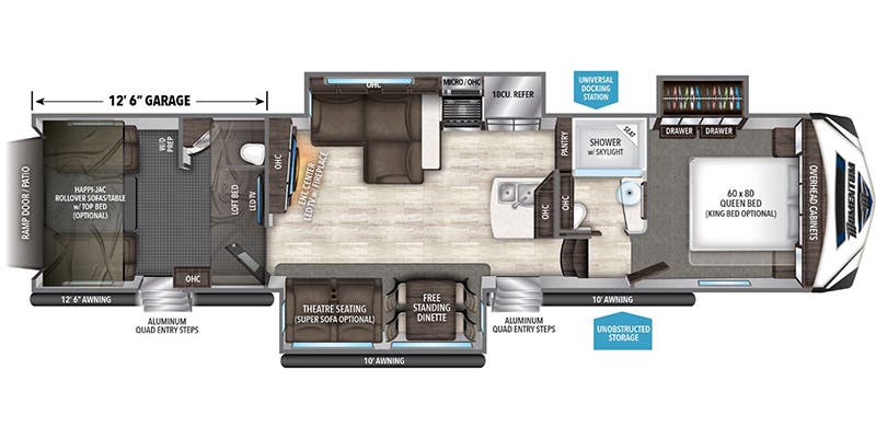2017 GRAND DESIGN MOMENTUM M395 - Floorplan 1