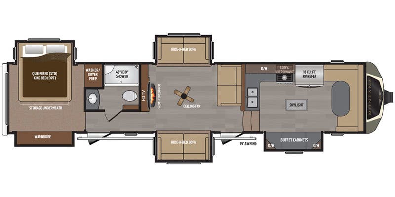2017 Keystone Montana 3820FK floorplan