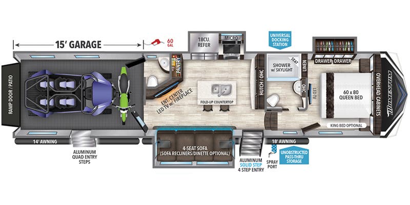 2018 Grand Design Momentum M-Class 381MS - Floorplan 1