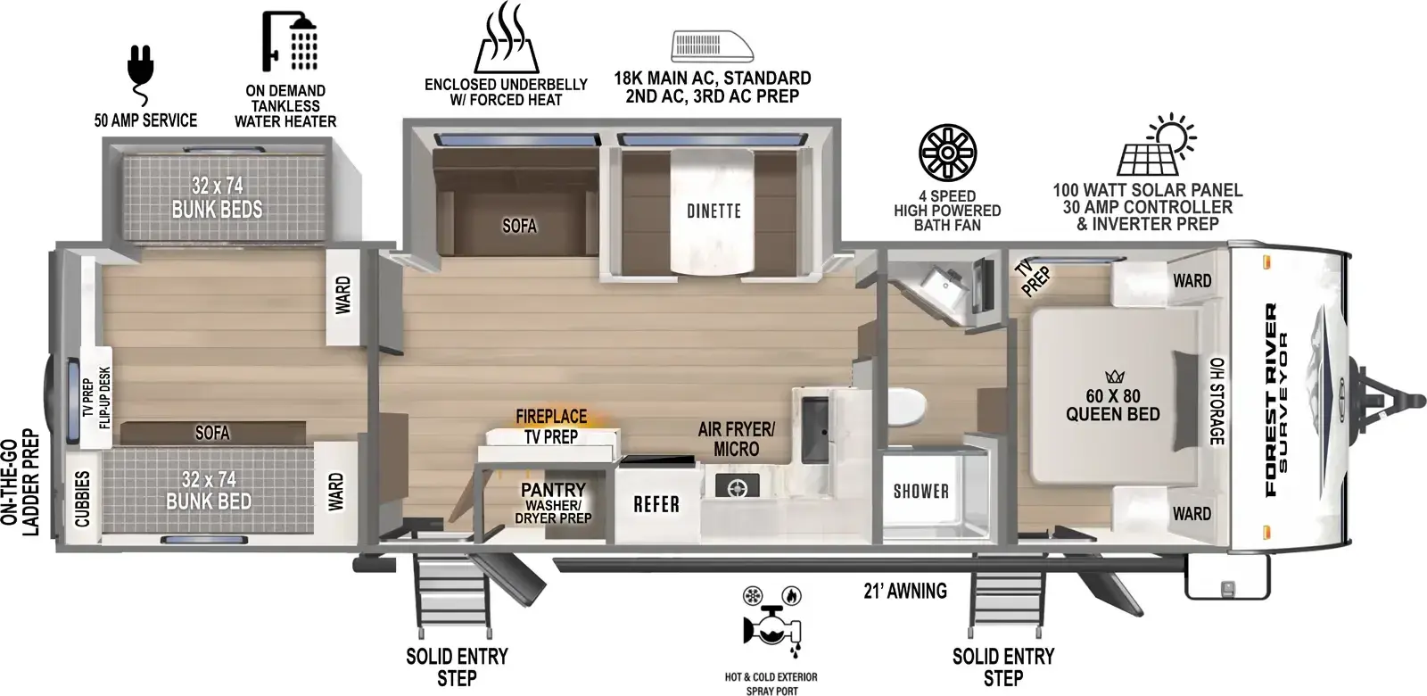 2027 Forest River Surveyor Camp Series 32CAMP floorplan