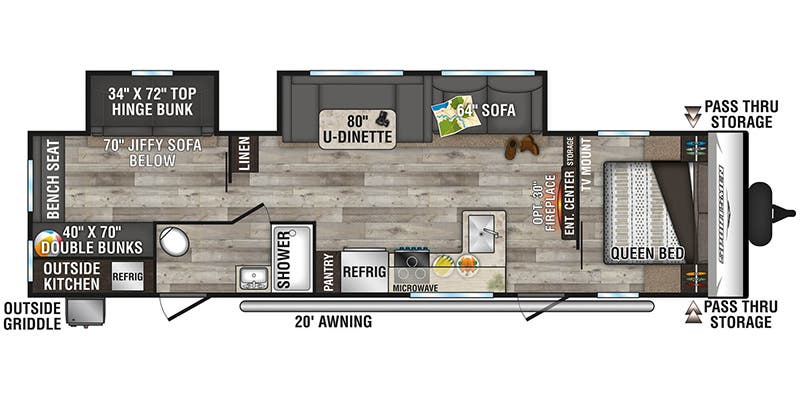 2022 FOREST RIVER SPORTSMEN SE 332BH - Floorplan 1