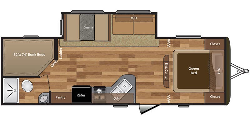 2018 Keystone Hideout LHS Series West 26LHSWE - Floorplan 1