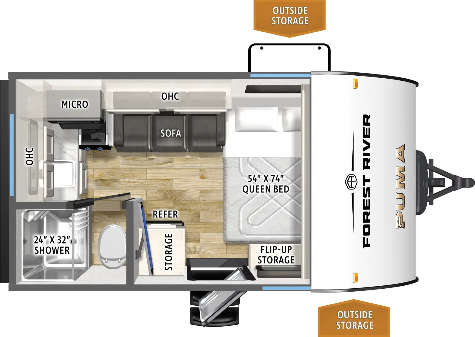 2026 FOREST RIVER PUMA 121RKCE - Floorplan 1