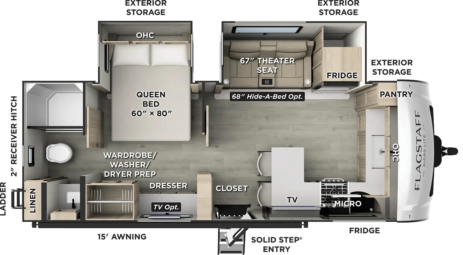 2026 Forest River Rockwood Mini Lite 2523MBR - Floorplan 1
