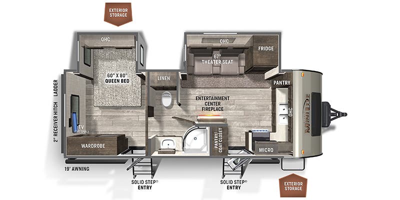 2022 FOREST RIVER ROCKWOOD 2516S - Floorplan 1