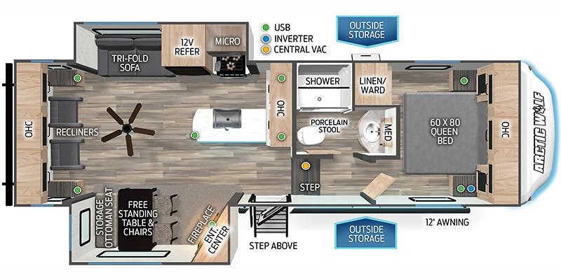 2024 Forest River Cherokee Arctic Wolf 27SGS - Floorplan 1