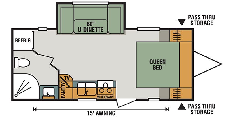 2018 KZ RV Sportsmen LE 201RBLE - Floorplan 1