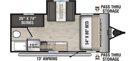 2025 KZ RV Sportsmen Classic 181BH - Floorplan 1