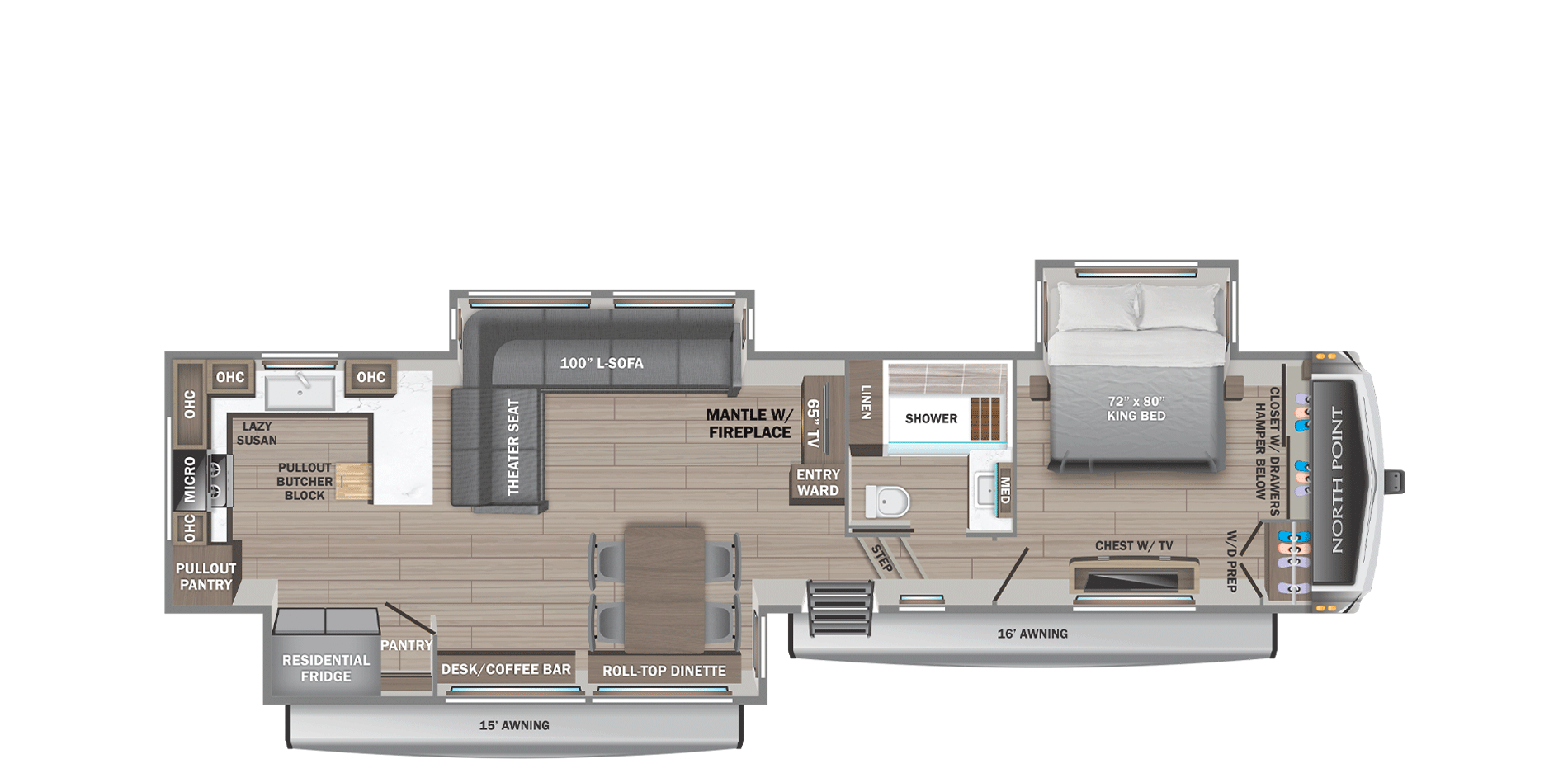 2026 JAYCO NORTHPOINT 365RKTS - Floorplan 1