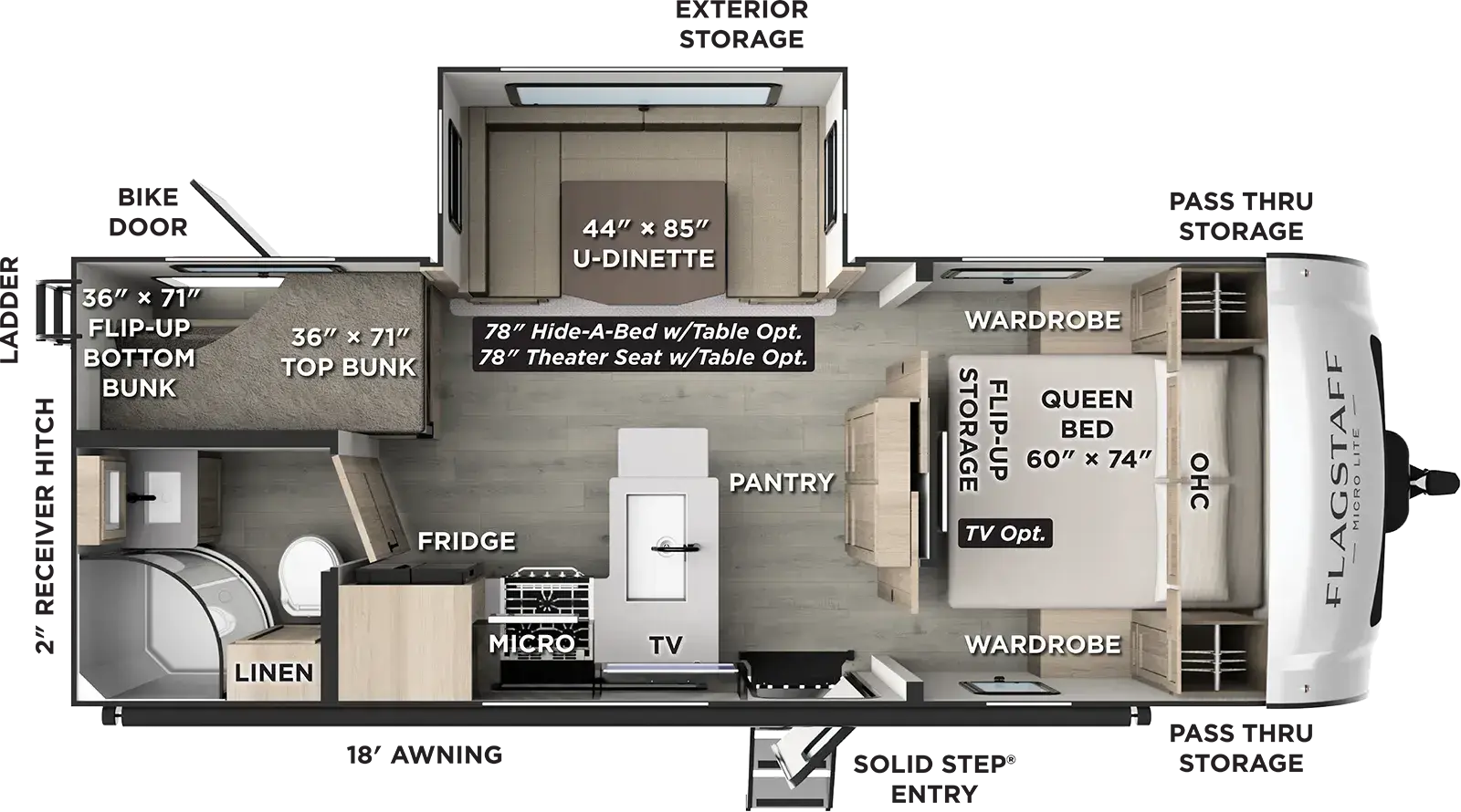 2027 Forest River Flagstaff Micro Lite 25DBH floorplan