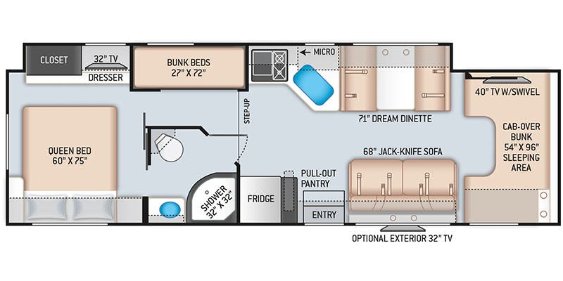 2020 Thor Motor Coach Four Winds 31E - Floorplan 1
