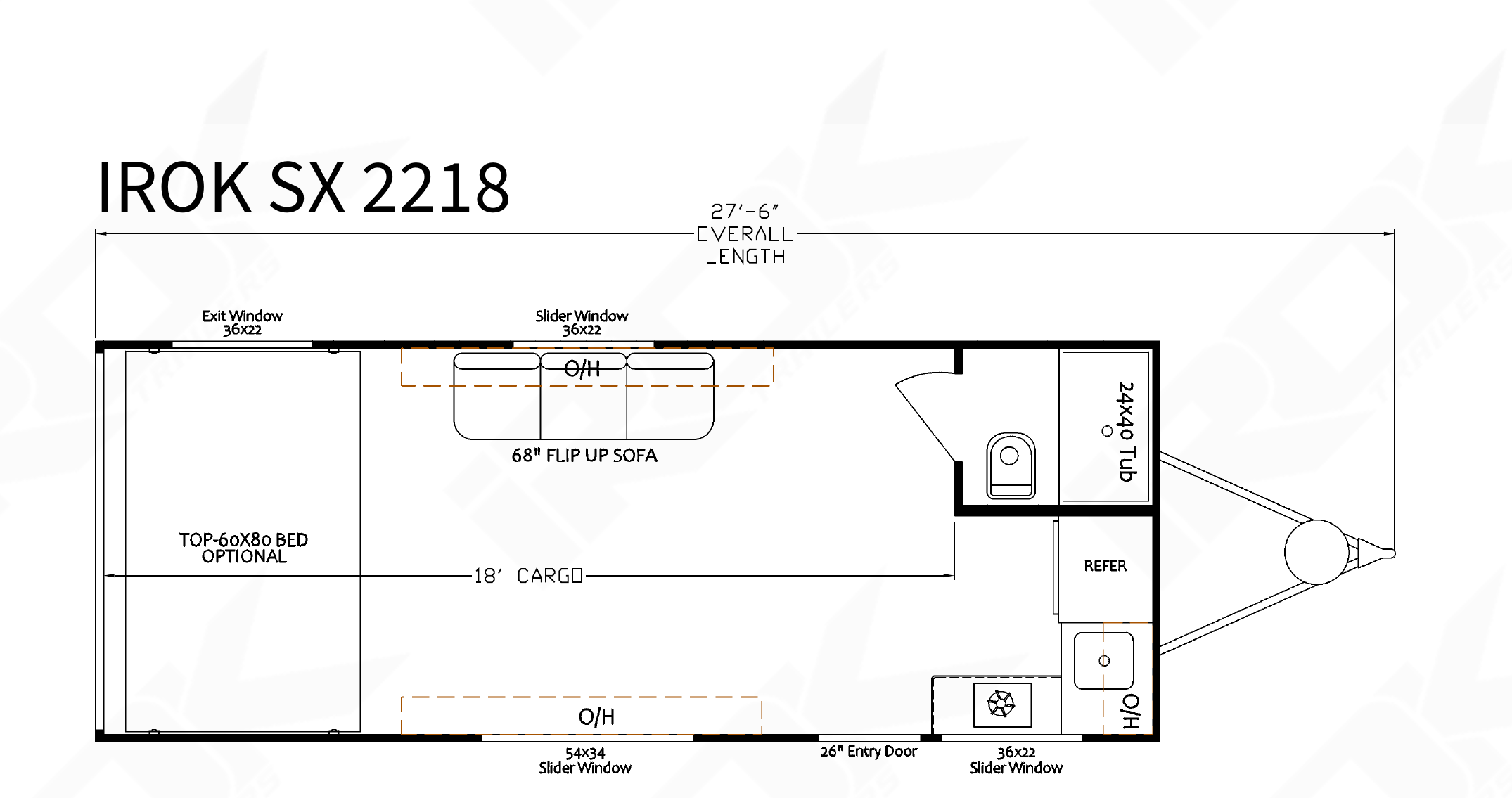 2027 IROK Trailers SX 2218 - Floorplan 1