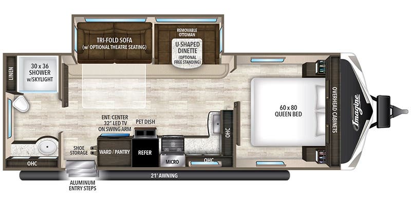2019 GRAND DESIGN 2600RB - Floorplan 1