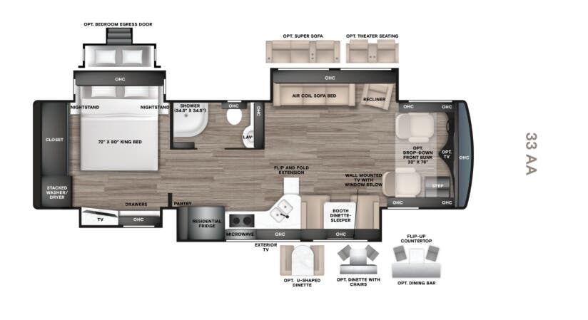 2027 TIFFIN ALLEGRO RED 33 AA - Floorplan 1