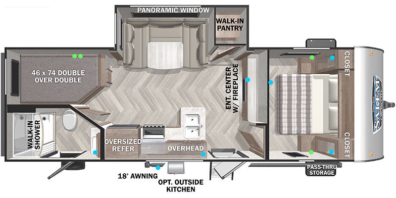 2022 FOREST RIVER SALEM 240BH - Floorplan 1