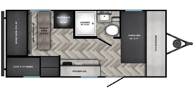 2025 CrossRoads Zinger Lite 18QB floorplan