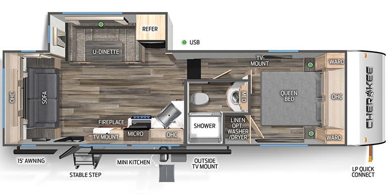 2023 FOREST RIVER CHEROKEE BLACK LABEL M245TRBL - Floorplan 1