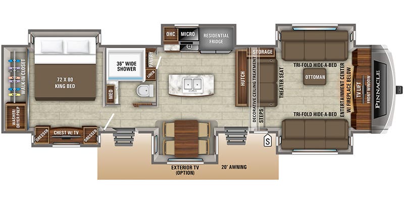 2019 Jayco Pinnacle 38FLWS - Floorplan 1