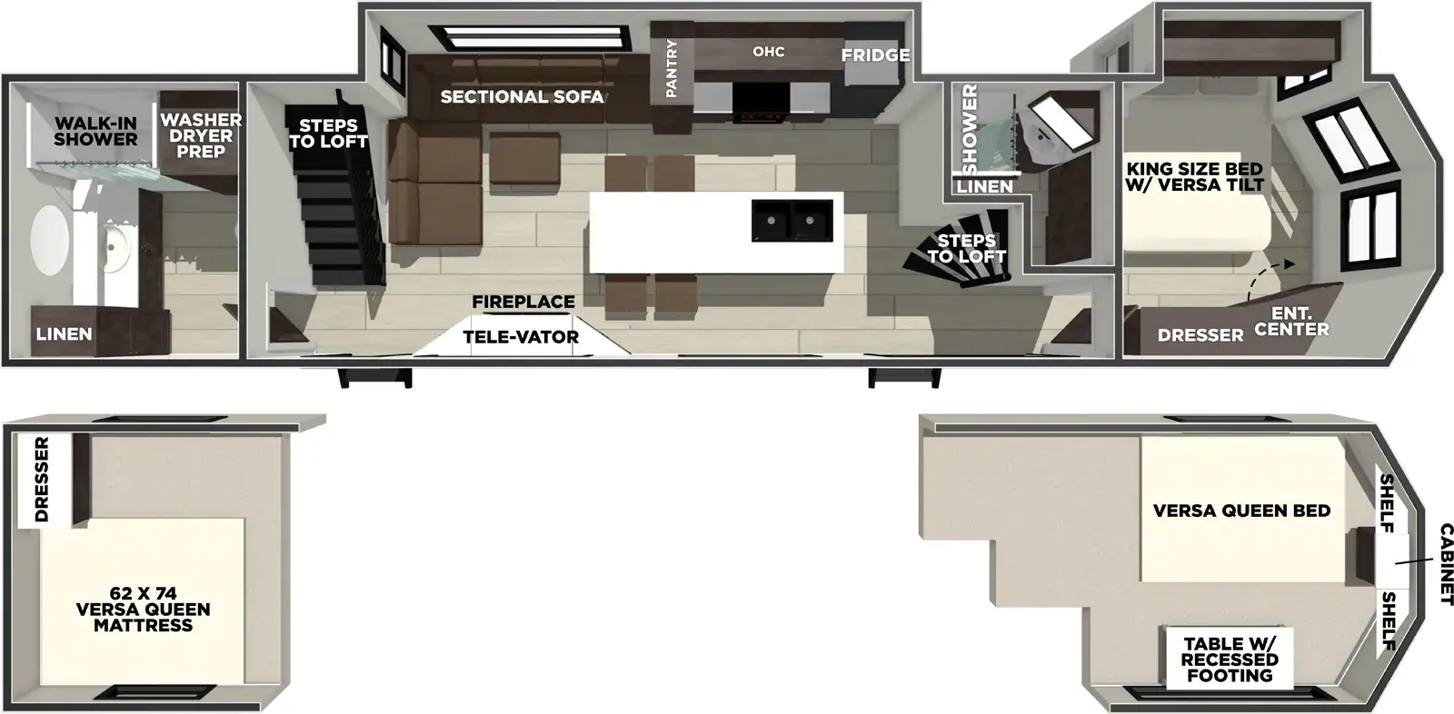 2027 Forest River Salem Villa 42ZEN - Floorplan 1