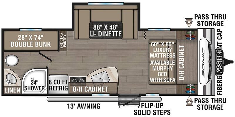2025 Venture RV Sonic SN220VBH - Floorplan 1