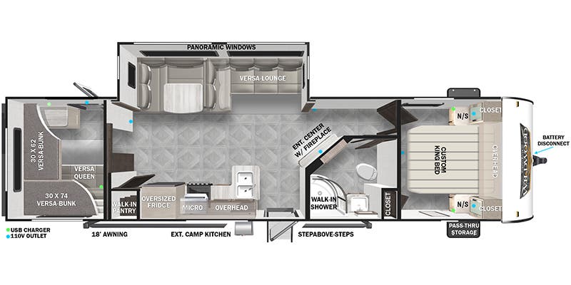2023 Forest River Wildwood 29VBUD - Floorplan 1