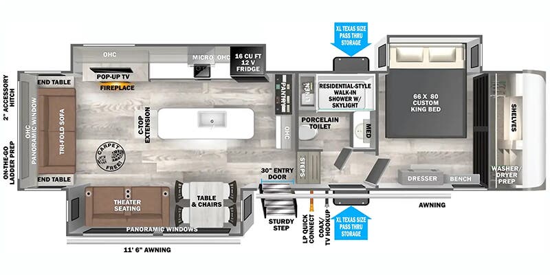 2025 Forest River Salem Hemisphere 325RL - Floorplan 1