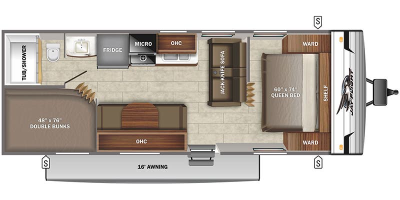 2022 FOREST RIVER JAY FLIGHT SLX 264BH - Floorplan 1