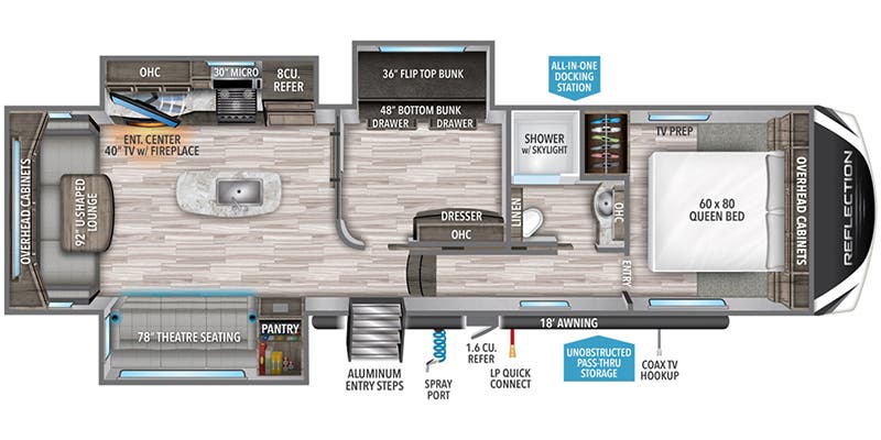 2021 Grand Design Reflection 31MB - Floorplan 1