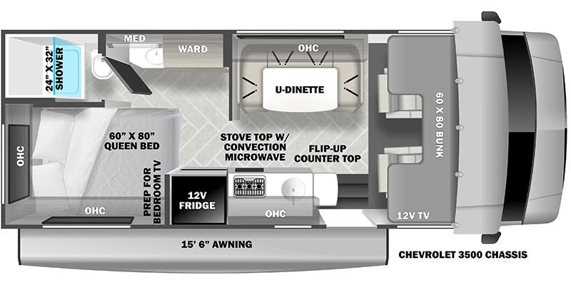 2023 Forest River Sunseeker LE 2350LE - Floorplan 1