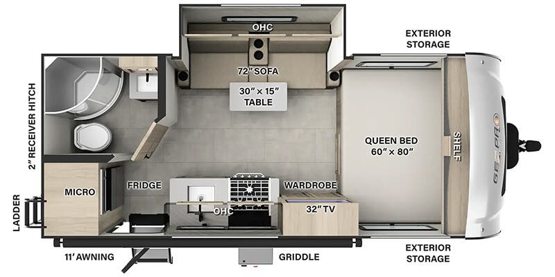 2026 Forest River Rockwood Geo Pro 19FBS floorplan