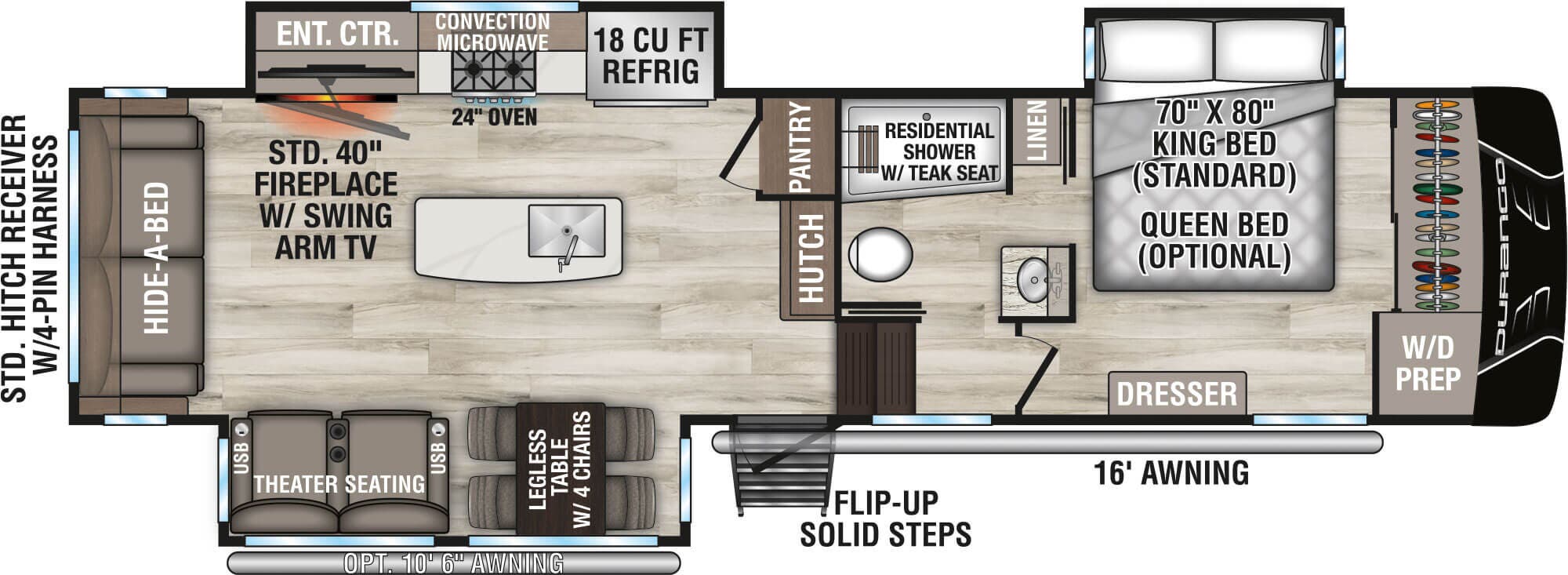 2026 KZ RV Durango D301RLT floorplan