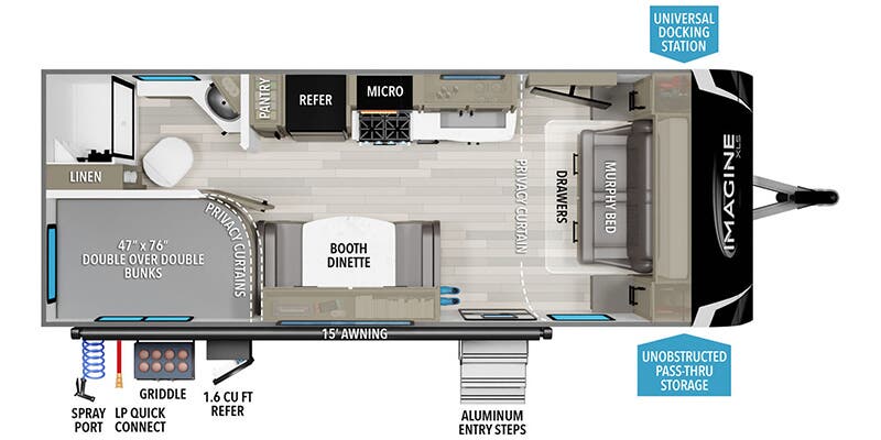 2025 GRAND DESIGN IMAGINE 21BHE - Floorplan 1