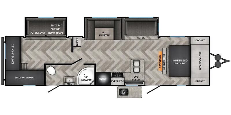2026 CrossRoads Zinger 328SB floorplan