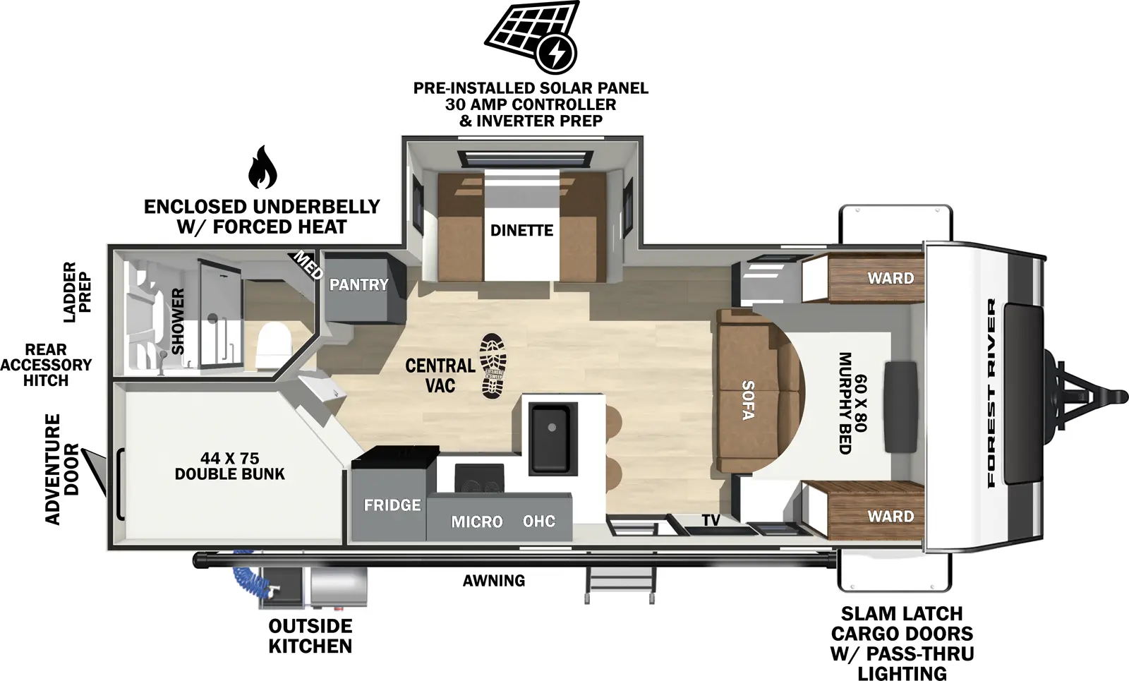 2026 FOREST RIVER 23MBH - Floorplan 1