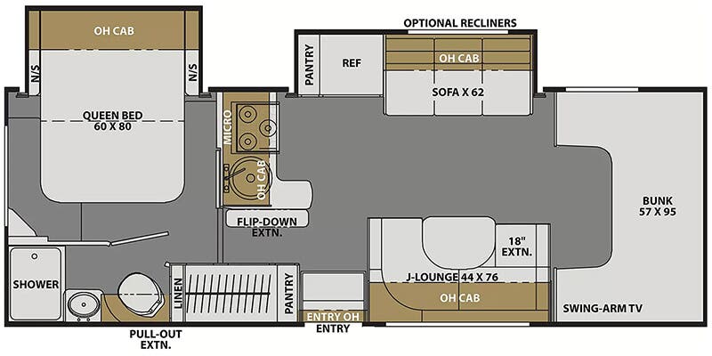 2025 Coachmen Freelander 26DS Ford - Floorplan 1