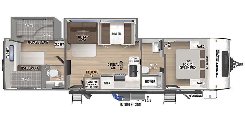 2026 FOREST RIVER 303BHLE - Floorplan 1