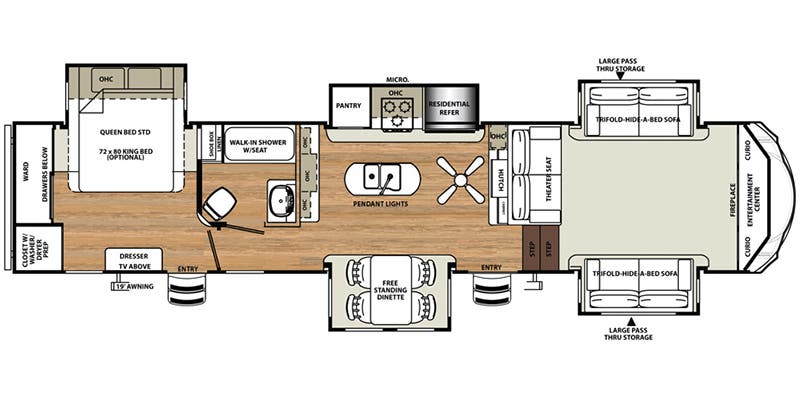 2017 FOREST RIVER 377FLIK - Floorplan 1