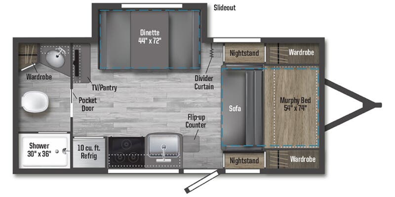 2026 Winnebago Micro Minnie 2108DS floorplan