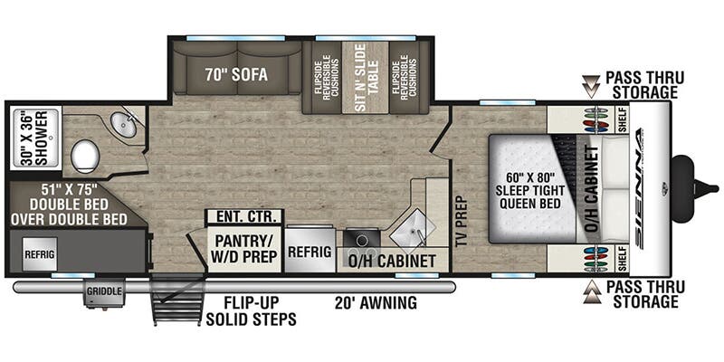 2025 Venture RV Sienna SA271VBH - Floorplan 1