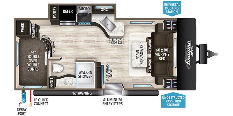 2019 GRAND DESIGN IMAGINE 19BWE - Floorplan 1