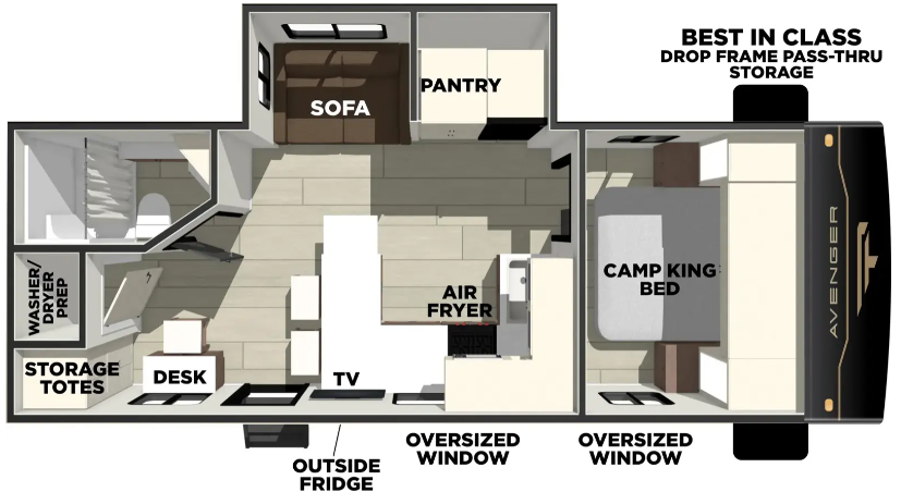 2027 Forest River Avenger 25MKO - Floorplan 1