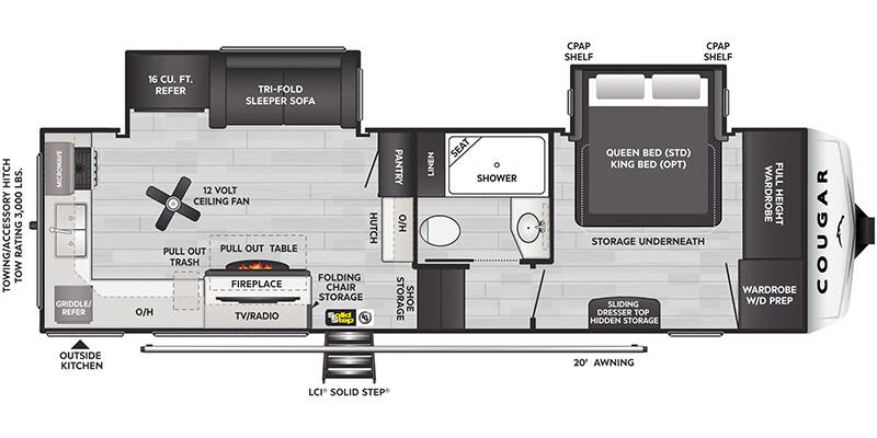 2026 Keystone Cougar 260MLE floorplan