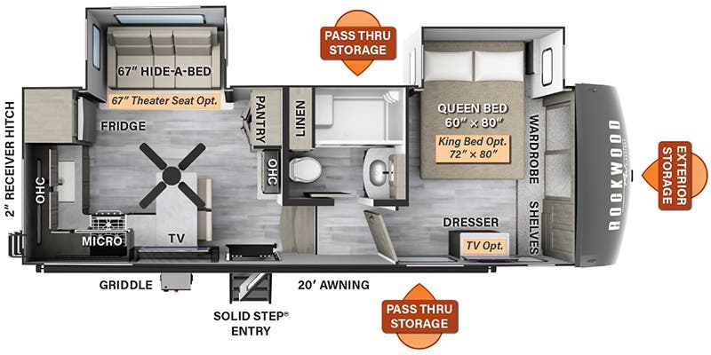 2023 Forest River Rockwood Signature 2442BS floorplan