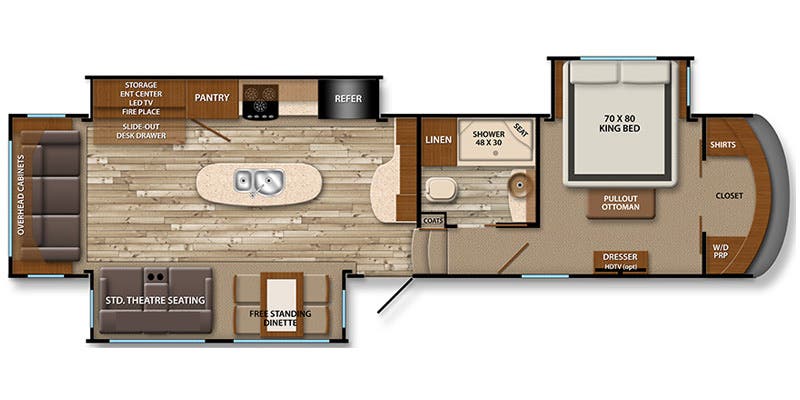 2016 Grand Design Solitude 369RL - Floorplan 1