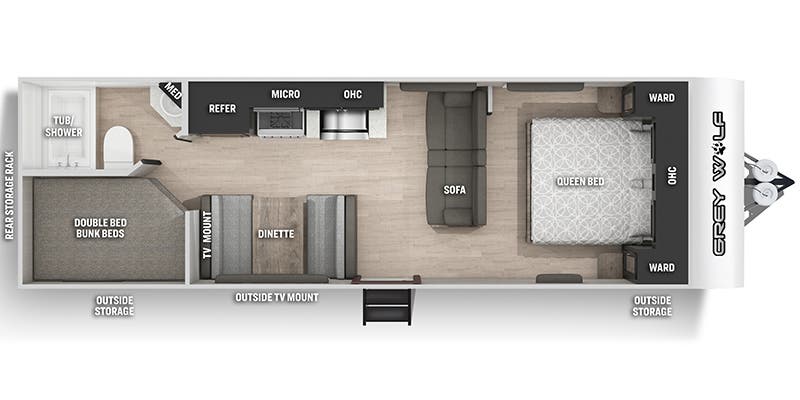 2022 FOREST RIVER GREY WOLF PATRIOT 26DJSE - Floorplan 1