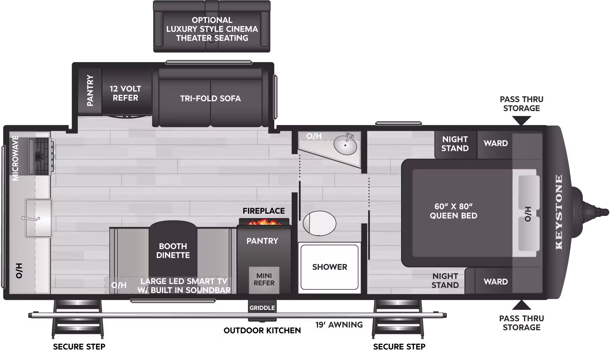 2027 KEYSTONE BULLET 245RKS - Floorplan 1