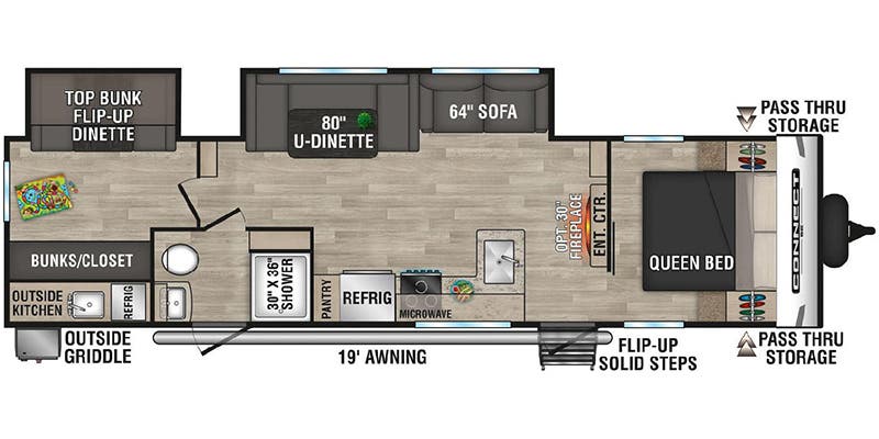 2024 KZ RV Connect SE C312BHKSE - Floorplan 1